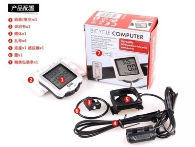 【单车装备配件 自行车码表 测速器有线防水夜光码表 骑行码表】价格,厂家,图片,其他非机动车配件,义乌市龚瑜萍电子商务商行-